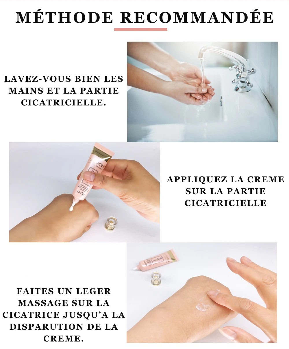 Yoxier Lavande Crème - Élimine Cicatrices, Vergetures & Chéloïdes,