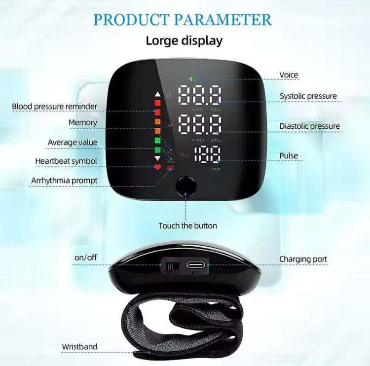 🩺 Tensiomètre de Poignet Rechargeable – Surveillez Votre Tension Depuis La Maison