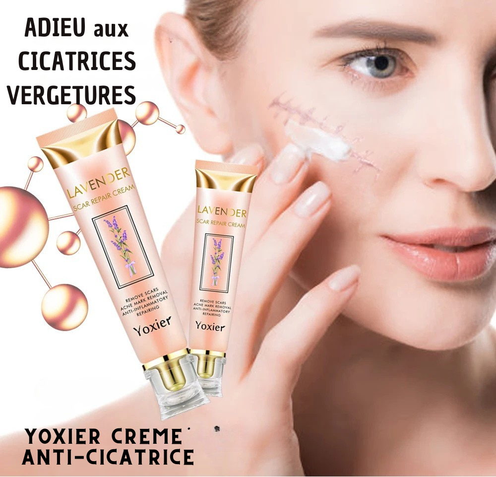 Yoxier Lavande Crème - Élimine Cicatrices, Vergetures & Chéloïdes,