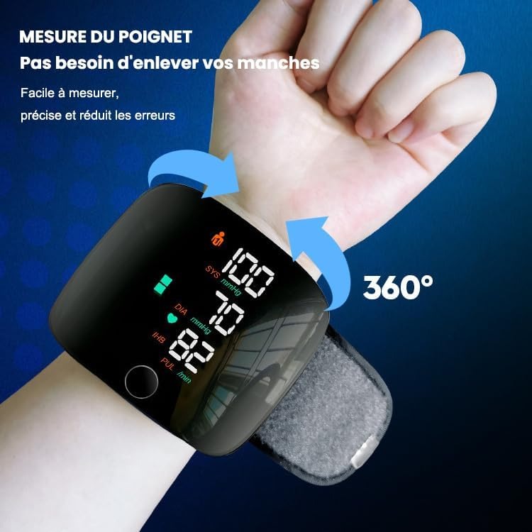 🩺 Tensiomètre de Poignet Rechargeable – Surveillez Votre Tension Depuis La Maison
