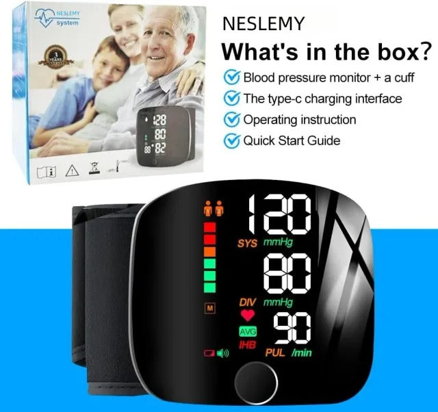 🩺 Tensiomètre de Poignet Rechargeable – Surveillez Votre Tension Depuis La Maison
